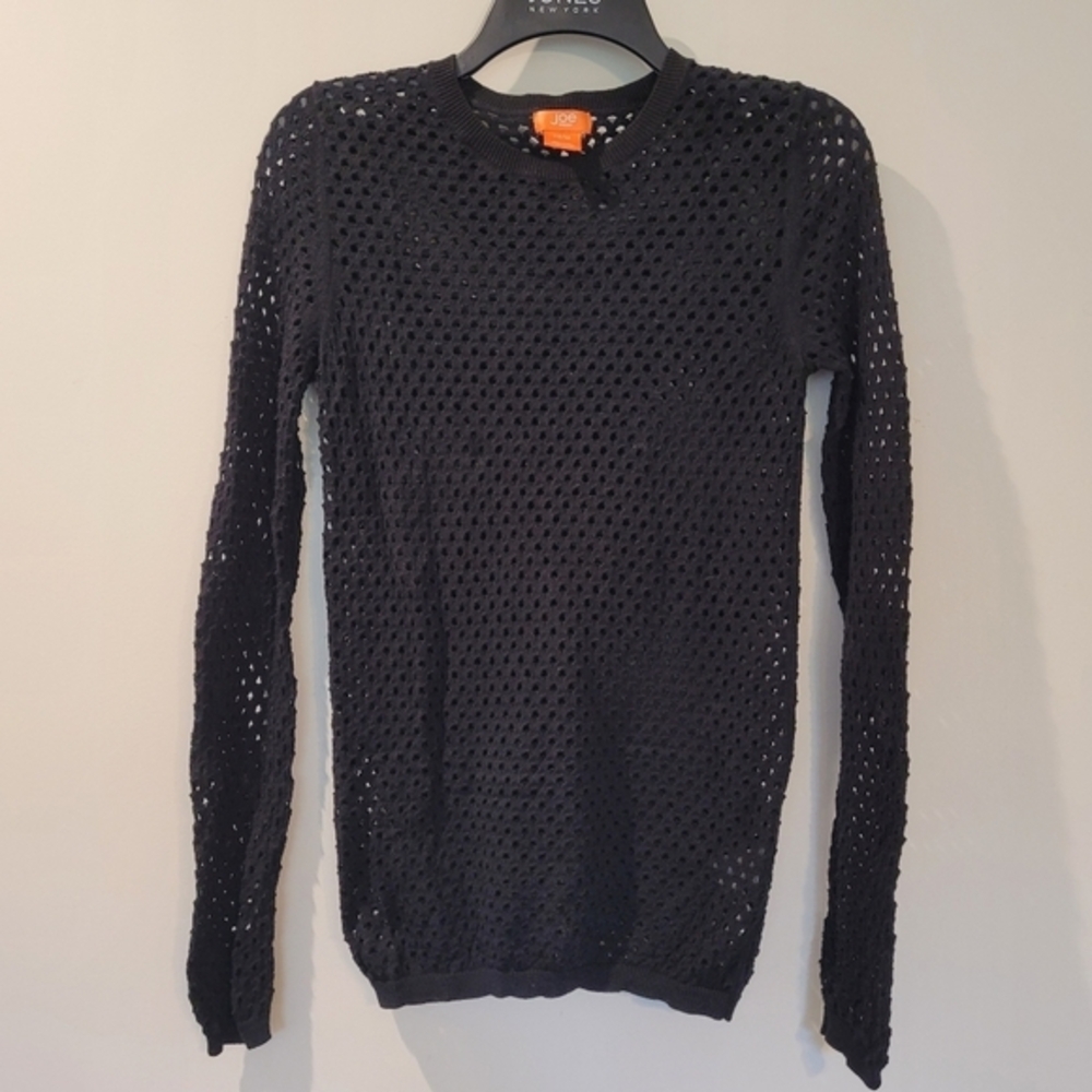 Joe‎ Fresh Fish Net Shirt Black XS Women's Gothic Dark Academia Cotton
